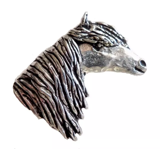 Shetland Pony Pewter Pin Badge - Hand Made in Cornwall