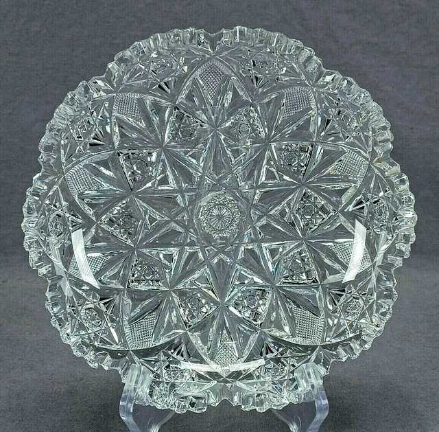 Hawkes Portland Pattern ABP American Brilliant Clear Cut Crystal Shallow Bowl