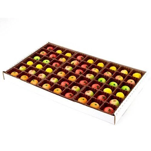 Bergen Marzipan 54 Piece Assorted Fruit Box Tray Net 1.56 Pound (Pack of 1)