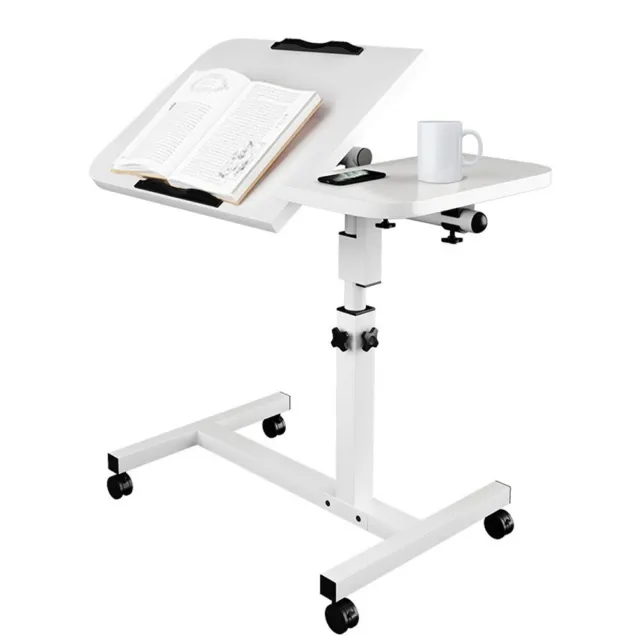 Overbed Table Adjustable Medical Care Over Bed Height Hospital Laptop Study Work