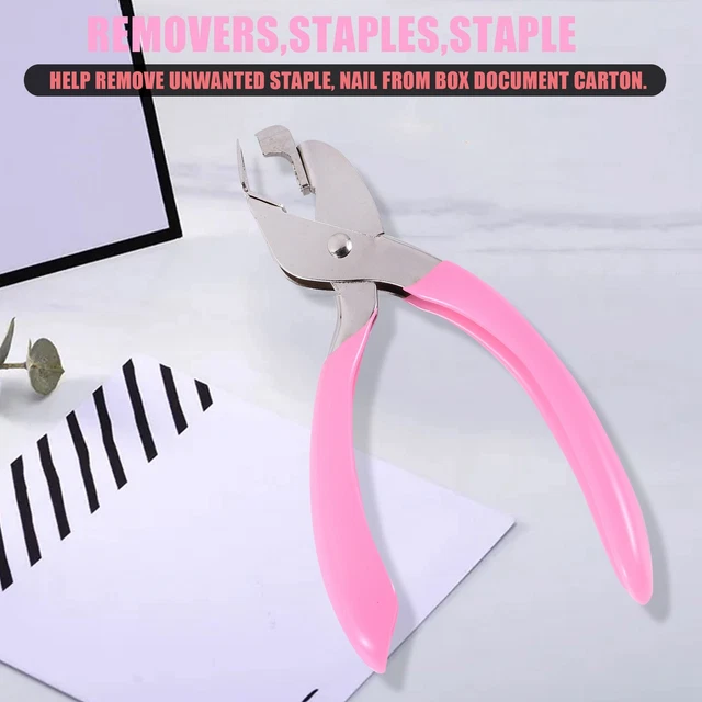 3X(HANDHELD STAPLE REMOVER Lifter Opener Spring-loaded Staple Puller ...