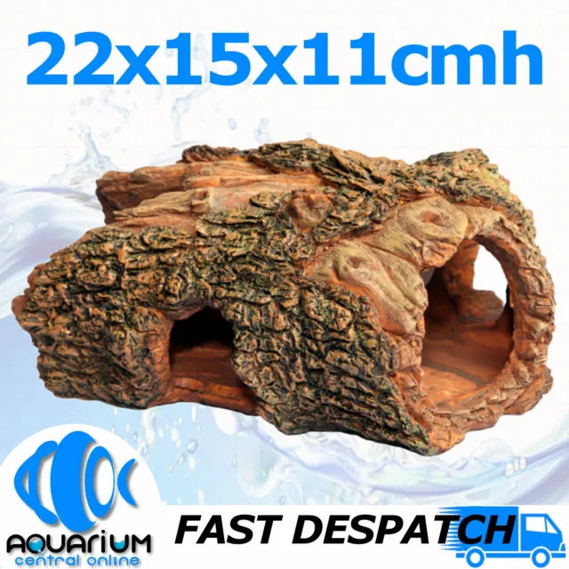 Aqua One Ornament Hollow Log 22x15x11cmH Aquarium Fish Tank Decoration