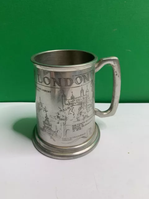 Vintage Sheffield Pewter Dice Mug London Beer Mug Stein