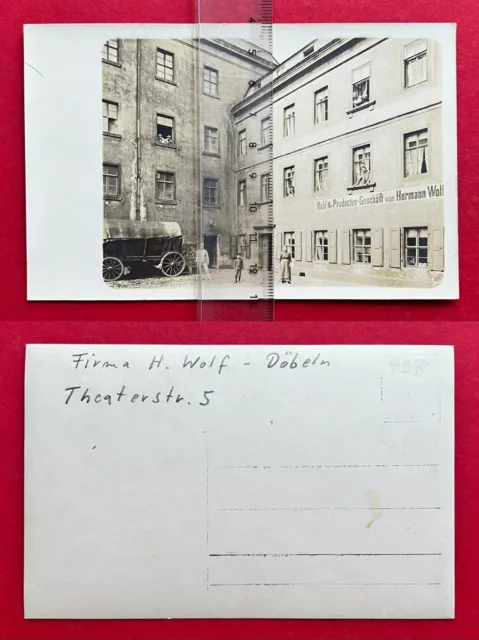 Privat Foto AK DÖBELN um 1910 Mehl- und Producten Geschäft Hermann Wolf ( 118522