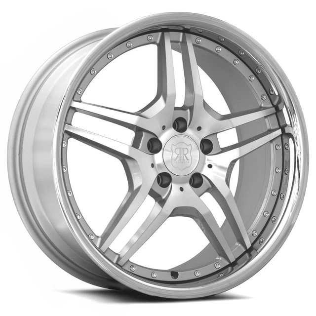 MRR Wheels Rim RW2 18x8 5x120 ET35 72.6CB Silver Machine Face Chrome Lip