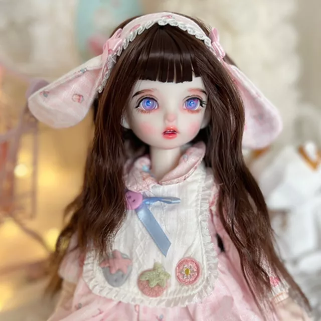 1/6 BJD Doll 12" Height Toy Full Set Including Doll Makeup Eyes Wigs Dress Shoes