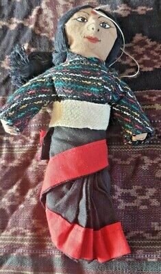 Vintage Nepal Newari cloth doll puppet traditional village lady