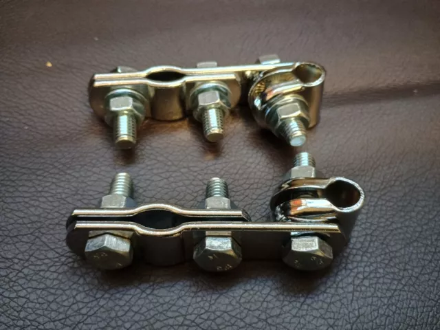 2 Mirror Stem Brackets Chrome Vespa Lambretta Royal Alloy Modena Milano