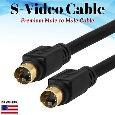 25 Premium S-VHS 4-Pin Plug to Plug Cables Length 