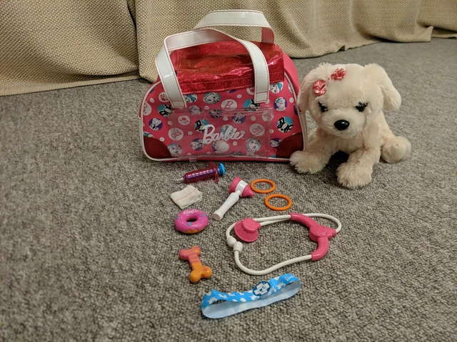 BARBIE VET BAG Set With Interactive Lights And Sounds Puppy Dog