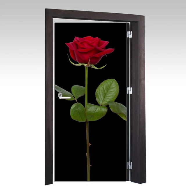 Peint non tissé Ou Auto-Adhésif Papier Peint Photo Fleurs Rouge Rosier 91x211cm