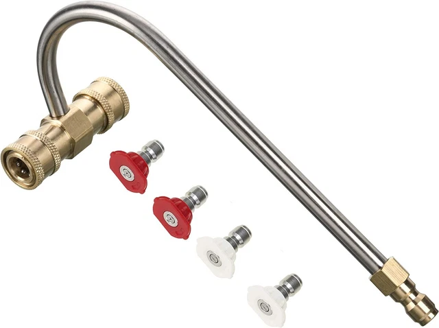 Gutter Cleaner Attachment With 4 Nozzles Tips, 1/4 Inch Quick Connect FREE SHIP