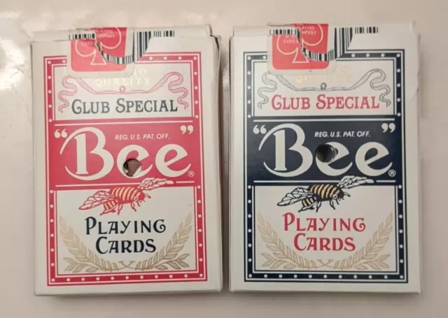 Bee Playing Cards Deck No 92 Club special Lot Of 2 Vintage Card Games USA Holes