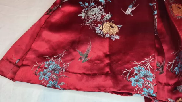 Chinese Embroidered Silk Dress Birds & Flowers Small Flare Short Sexy 2