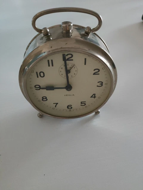 Original Vintage Design Italia OROLOGIO SVEGLIA anni Sessanta VEGLIA metallo