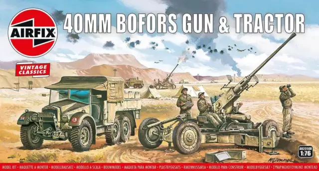 Airfix A02314V 1:76 40mm Bofors Gun and Towing Tractor Unit Vintage Classic Seri