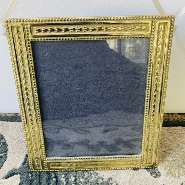 Vintage Williamsburg Solid Ornate Brass Photo Picture Frame - 10” Wx 12"H !