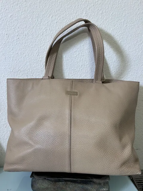 Cole Haan Tan Pebbled Leather Tote Bag - Extra Large