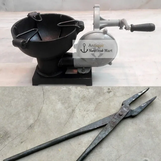 Forge Furnace With Hand Blower Pedal Type Handle with tong Blacksmith
