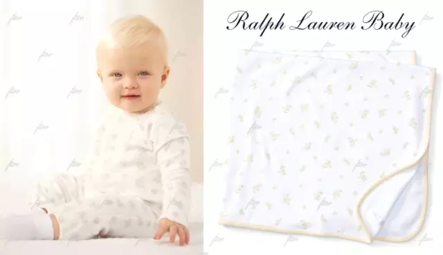 Ralph Lauren Baby Blanket Reversible Yellow Duck Bear Lovey Boy Girl Unisex Gift