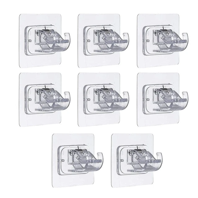 1X(8 Crochets de Rangement pour Support de Tringle à Rideau Auto-Adhésifs C5S4)