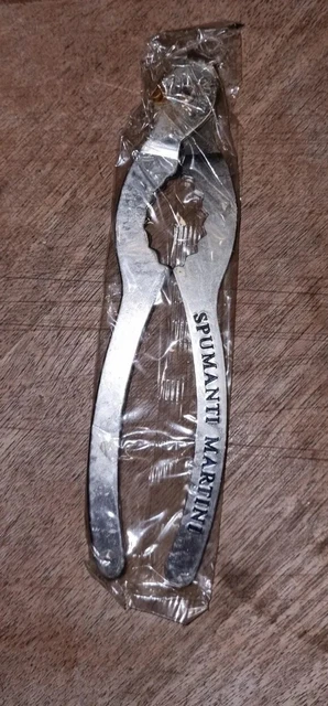 Pinza apri spumanti MARTINI - Vintage anni 80 acciaio inox - RARISSIMA - NUOVA