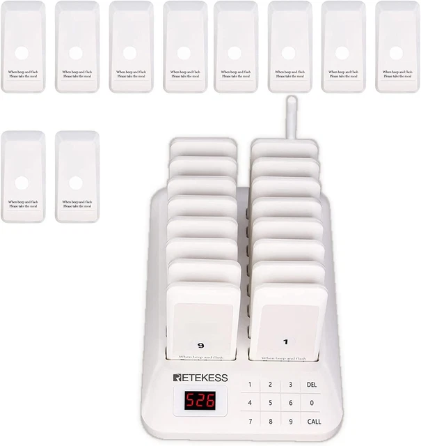 TD157 Restaurant Wireless Paging Queuing Calling System 16 Coaster Pager Cafe US