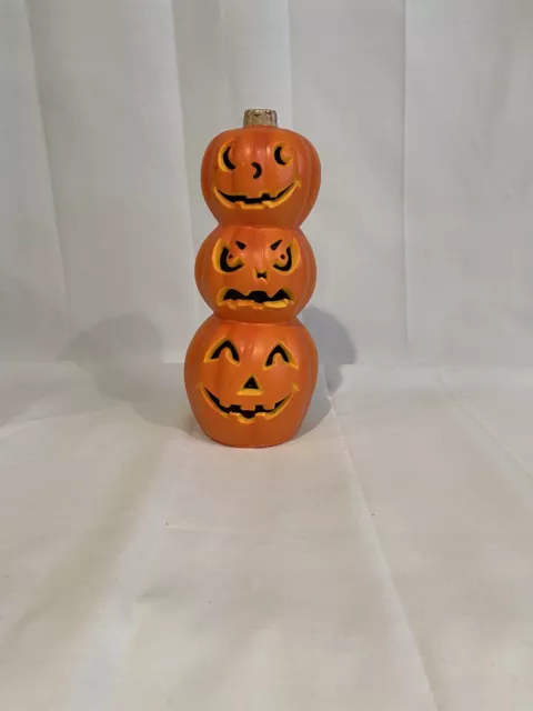 11" 1998 Paper Magic 3 Pumpkin Cluster Stack Totem Halloween Foam Blow Mold