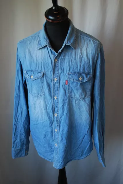 Camicia vintage Dickies KIds denim blu workwear taglia bambini XL