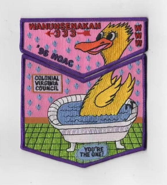 OA Wahunsenakah Lodge 333 '96 NOAC Flap Set PUR Bdr. CVC 595, VA [KY-2762]
