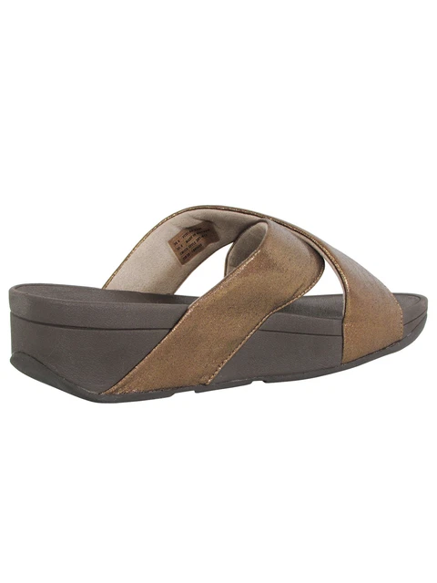 Fitflop Womens Lulu Cross Glitz Slide Sandal Shoes 3