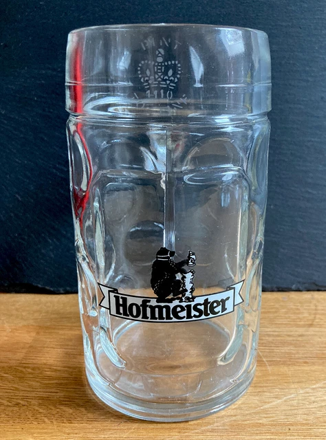Hofmeister Lager Pint Crown Stamped Glass Tankard Bar Pub Mancave