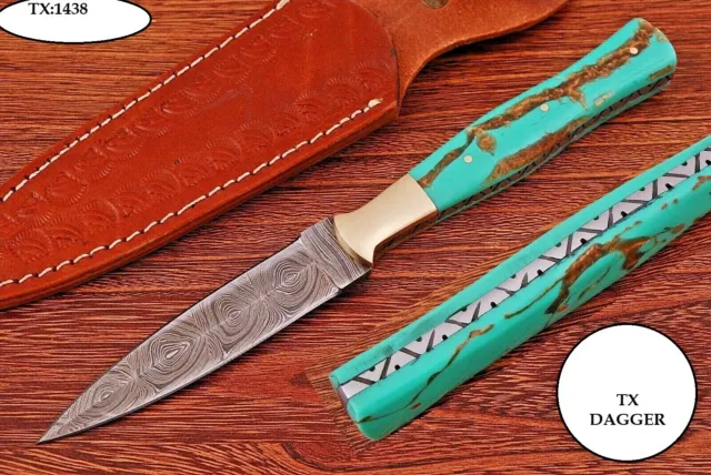 Custom Handmade Forged Damascus Steel Boot Knife Throwing Hunting Dagger Tx 1438