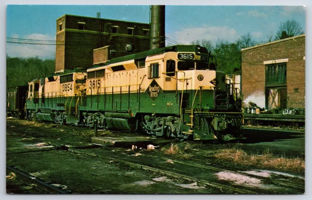 Reading Railroad Number 3615 & 3654 Locomotives Allentown PA Train Postcard