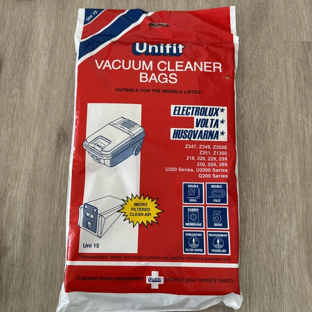 UNIFIT UNI15 VACUUM Cleaner Bags 5 Pack Electrolux Volta NEW (2 Extra
