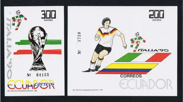 Ecuador Hojita Block 95/96 1990 Copa del mundo de Fútbol football MNH