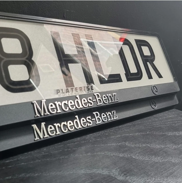 NEW X2 MERCEDES BENZ Number Plate Surrounds Holders Frames For Any