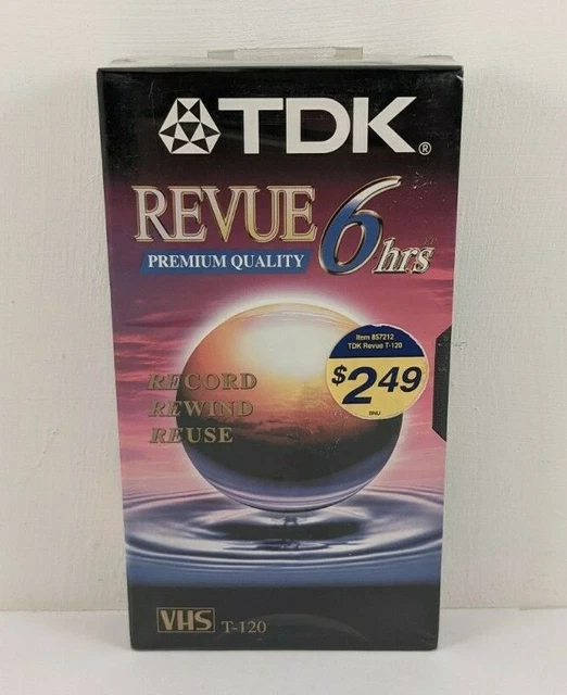 TDK Premium VHS Tapes – 8-Hour Recording Length, 6-Pack