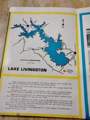 LAKE SOMERVILLE AND Lake Livingston fishing map 1970 by Southern ...