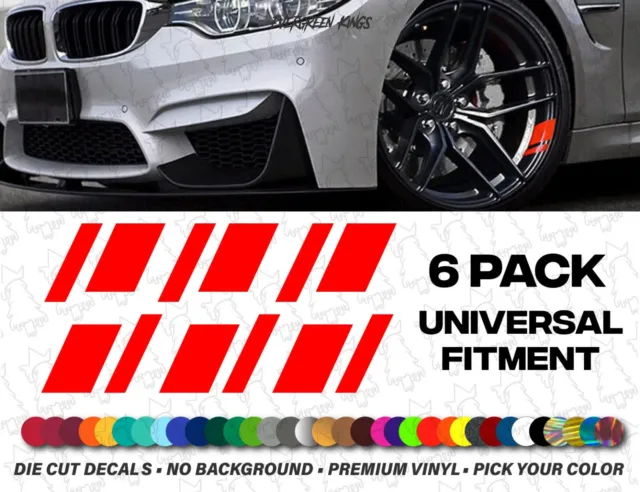 Universal 6 Pack Rim Wheel Race Stripe Decals Stickers JDM USA - Pick your Color