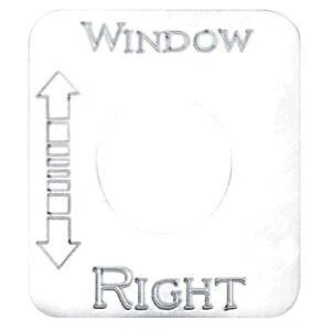 Kenworth Window Right Switch Plate, Stainless Steel