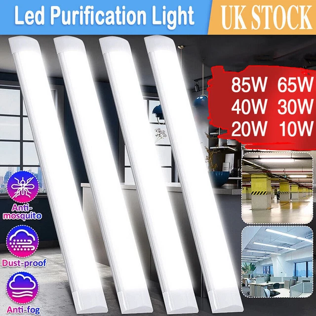 4FT LED STRIP Lights Batten Tube Light Office Shop Garage Ceiling Lamp