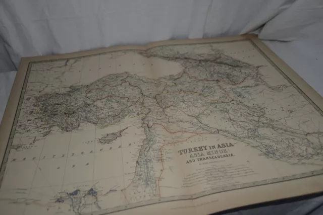 TURKEY IN ASIA (MINOR) & TRANSCAUCASIA 1877 Original Antique Map Print