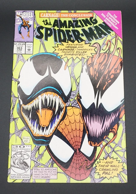 The Amazing Spider-Man #363 (Marvel Comics, June 1992) Venom Carnage VF