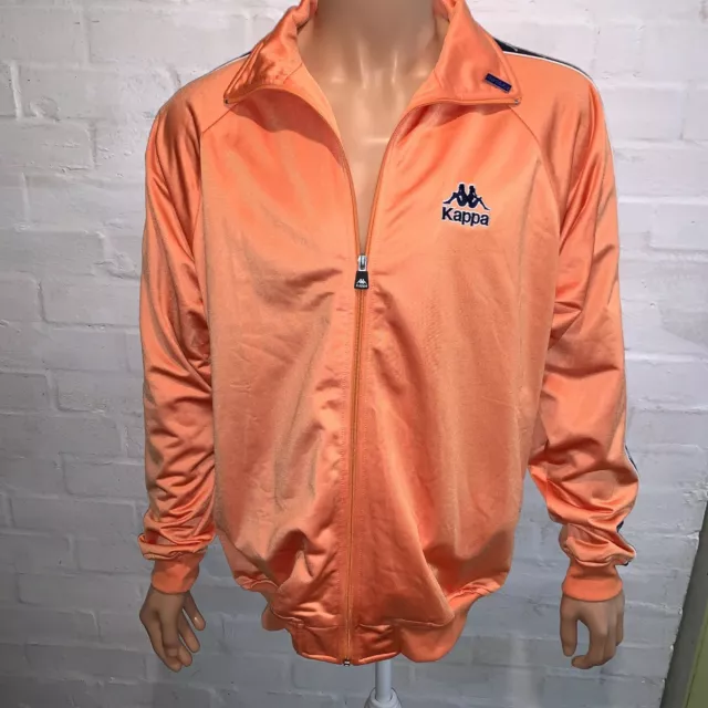 Giacca top tuta vintage arancione Kappa zip sportiva XL con spilla retrò anni '90 C11