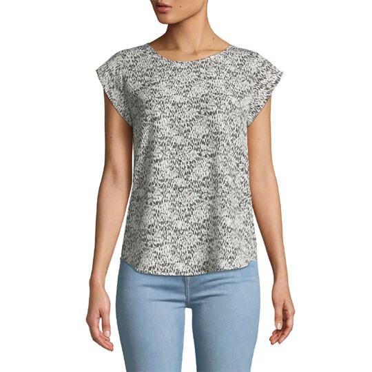 Clearance Sale ~ JOIE ~ White & Gray Cap Sleeve Rancher TOP Sz L NWT Clearance Sale ~ JOIE ~ White & Gray Cap Sleeve Rancher TOP Sz L NWT