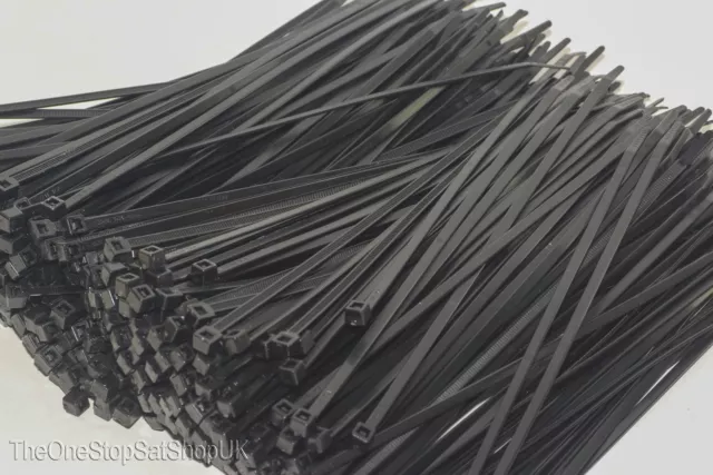 Nylon Cable Ties 24cm 240mm x 4.6mm Black Long Strong Zip Tie 200 Pack