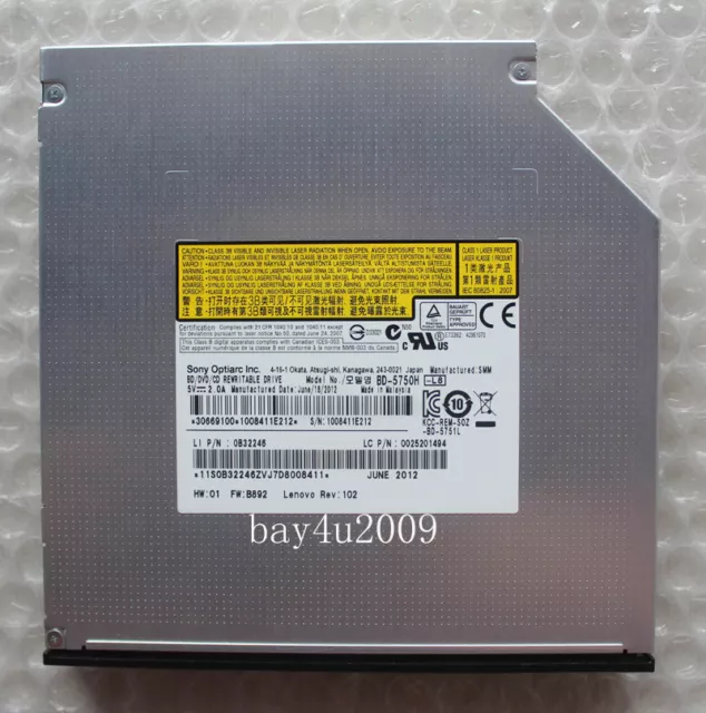 SONY BD-5750H 6X 3D Blu-Ray Burner Re-writer BD-RE DVD RW SATA Drive New BD5750