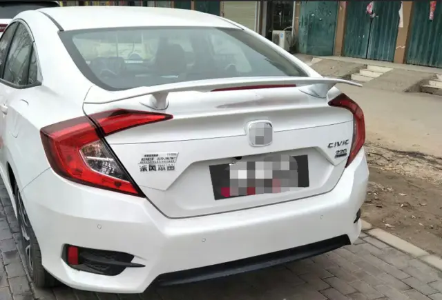 AL Style Rear Trunk Wing Spoiler for 2016-2021 Honda Civic Light ABS Pearl White