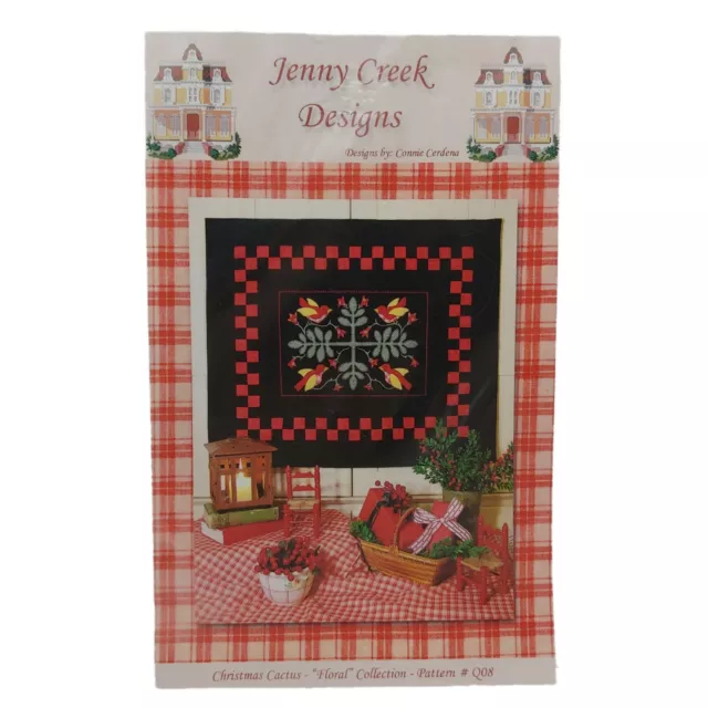 Patrón de edredón floral aplique de edredón para suculentas y aves de cactus de Navidad 38x32